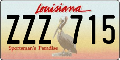 LA license plate ZZZ715