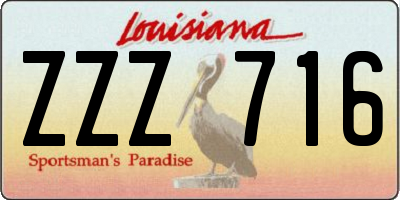 LA license plate ZZZ716