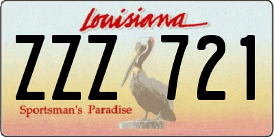 LA license plate ZZZ721