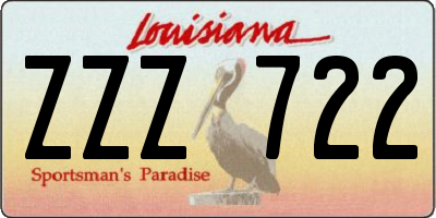 LA license plate ZZZ722