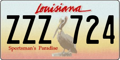 LA license plate ZZZ724