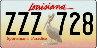 LA license plate ZZZ728