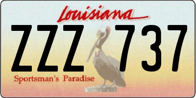 LA license plate ZZZ737