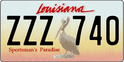 LA license plate ZZZ740