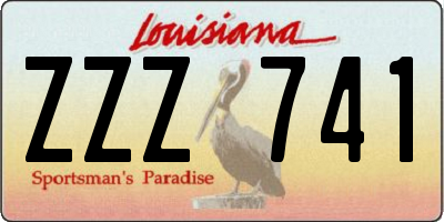 LA license plate ZZZ741