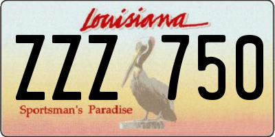 LA license plate ZZZ750