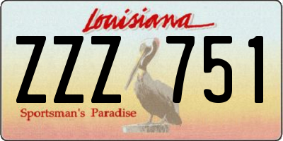 LA license plate ZZZ751