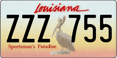 LA license plate ZZZ755