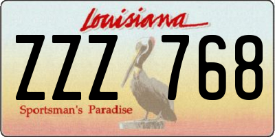 LA license plate ZZZ768