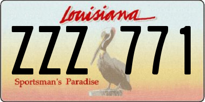 LA license plate ZZZ771
