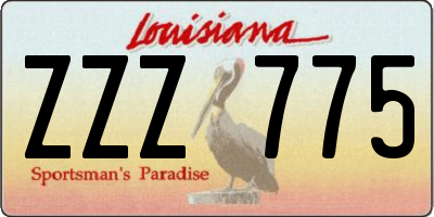 LA license plate ZZZ775