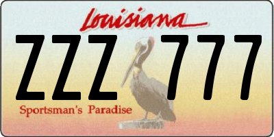 LA license plate ZZZ777