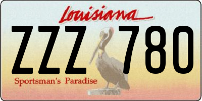 LA license plate ZZZ780