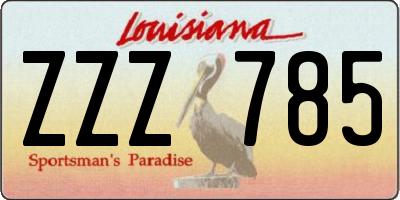 LA license plate ZZZ785