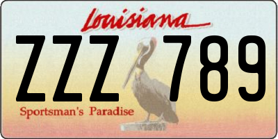 LA license plate ZZZ789