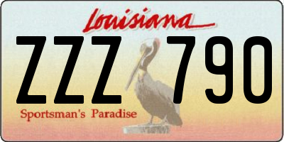 LA license plate ZZZ790