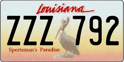 LA license plate ZZZ792