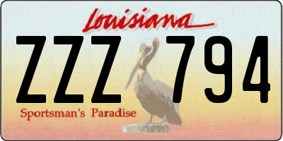 LA license plate ZZZ794