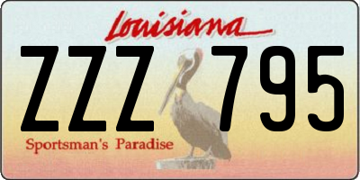 LA license plate ZZZ795