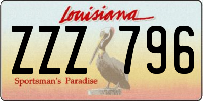 LA license plate ZZZ796