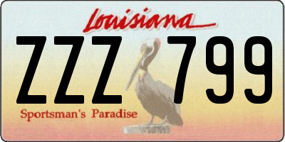 LA license plate ZZZ799