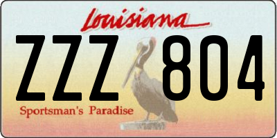 LA license plate ZZZ804