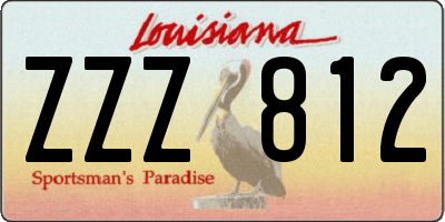 LA license plate ZZZ812