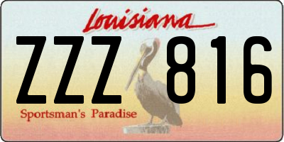 LA license plate ZZZ816