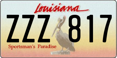 LA license plate ZZZ817
