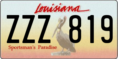 LA license plate ZZZ819