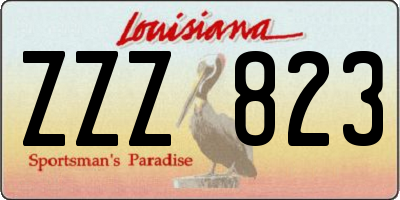LA license plate ZZZ823