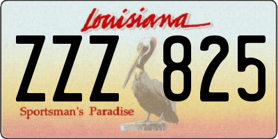 LA license plate ZZZ825