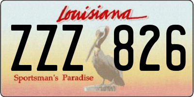 LA license plate ZZZ826