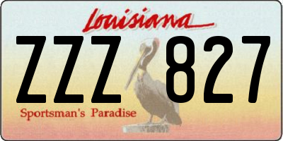 LA license plate ZZZ827