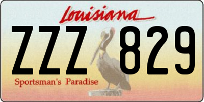 LA license plate ZZZ829