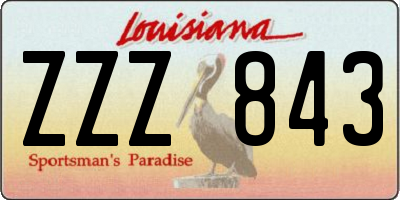 LA license plate ZZZ843