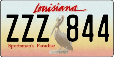 LA license plate ZZZ844