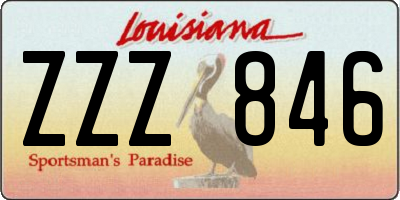 LA license plate ZZZ846
