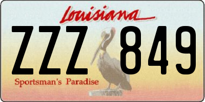 LA license plate ZZZ849