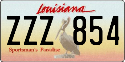 LA license plate ZZZ854