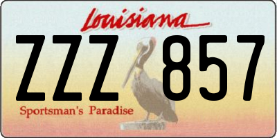 LA license plate ZZZ857