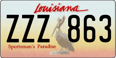 LA license plate ZZZ863