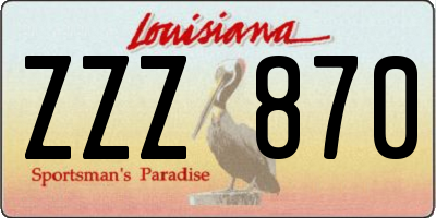LA license plate ZZZ870