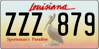 LA license plate ZZZ879