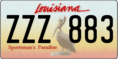 LA license plate ZZZ883