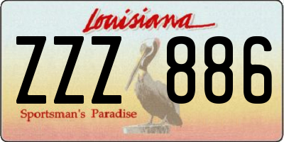 LA license plate ZZZ886