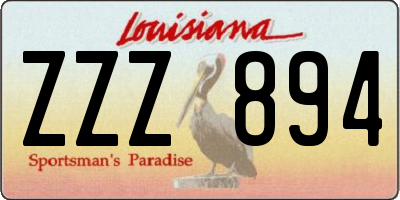 LA license plate ZZZ894