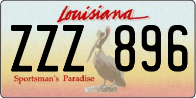 LA license plate ZZZ896