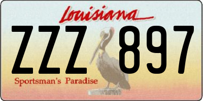LA license plate ZZZ897