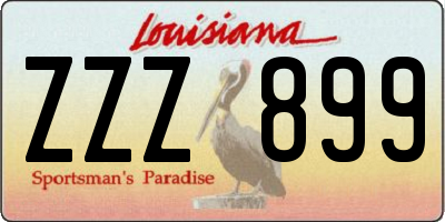 LA license plate ZZZ899